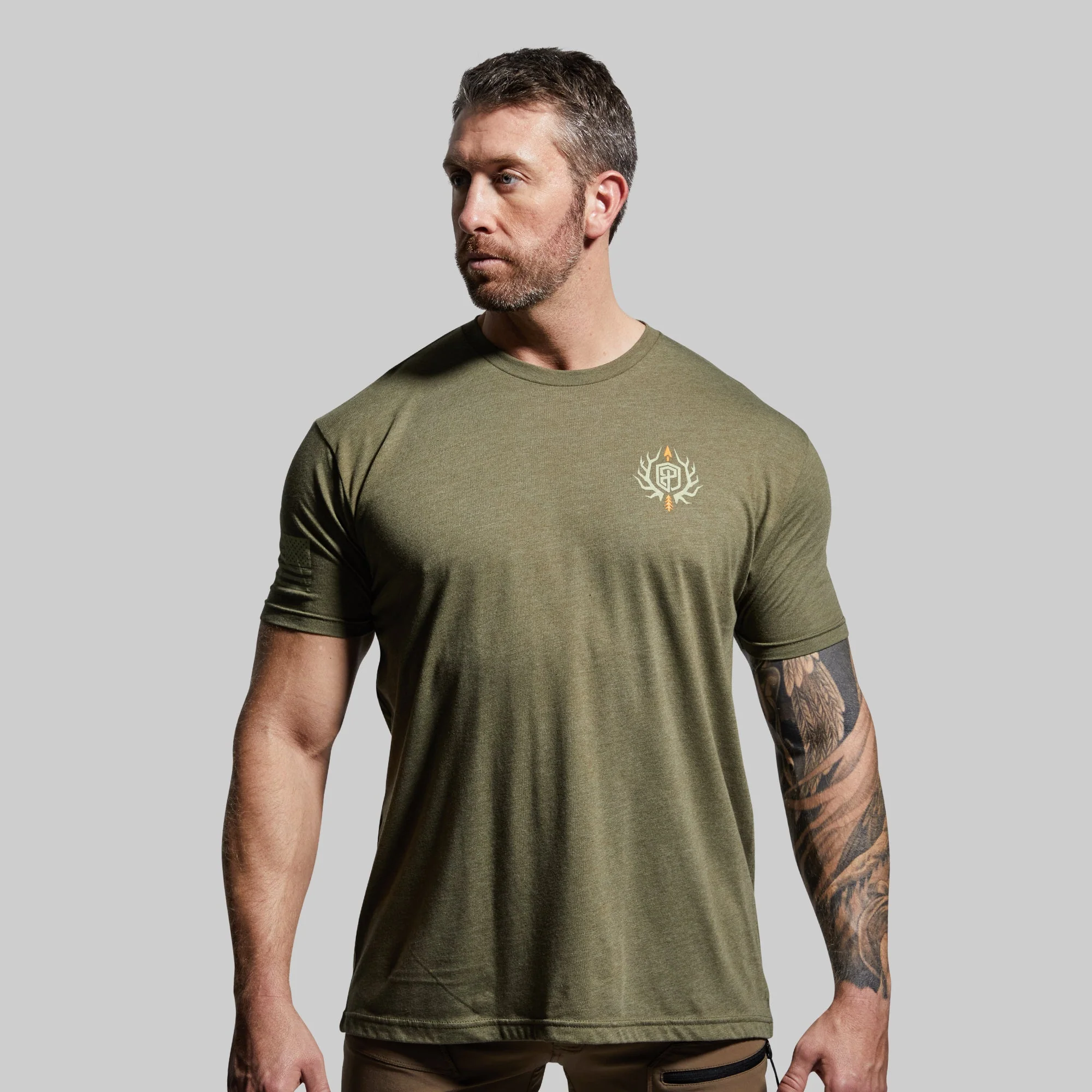 Outdoor Emblem Tee (Tactical Green) - Image 2