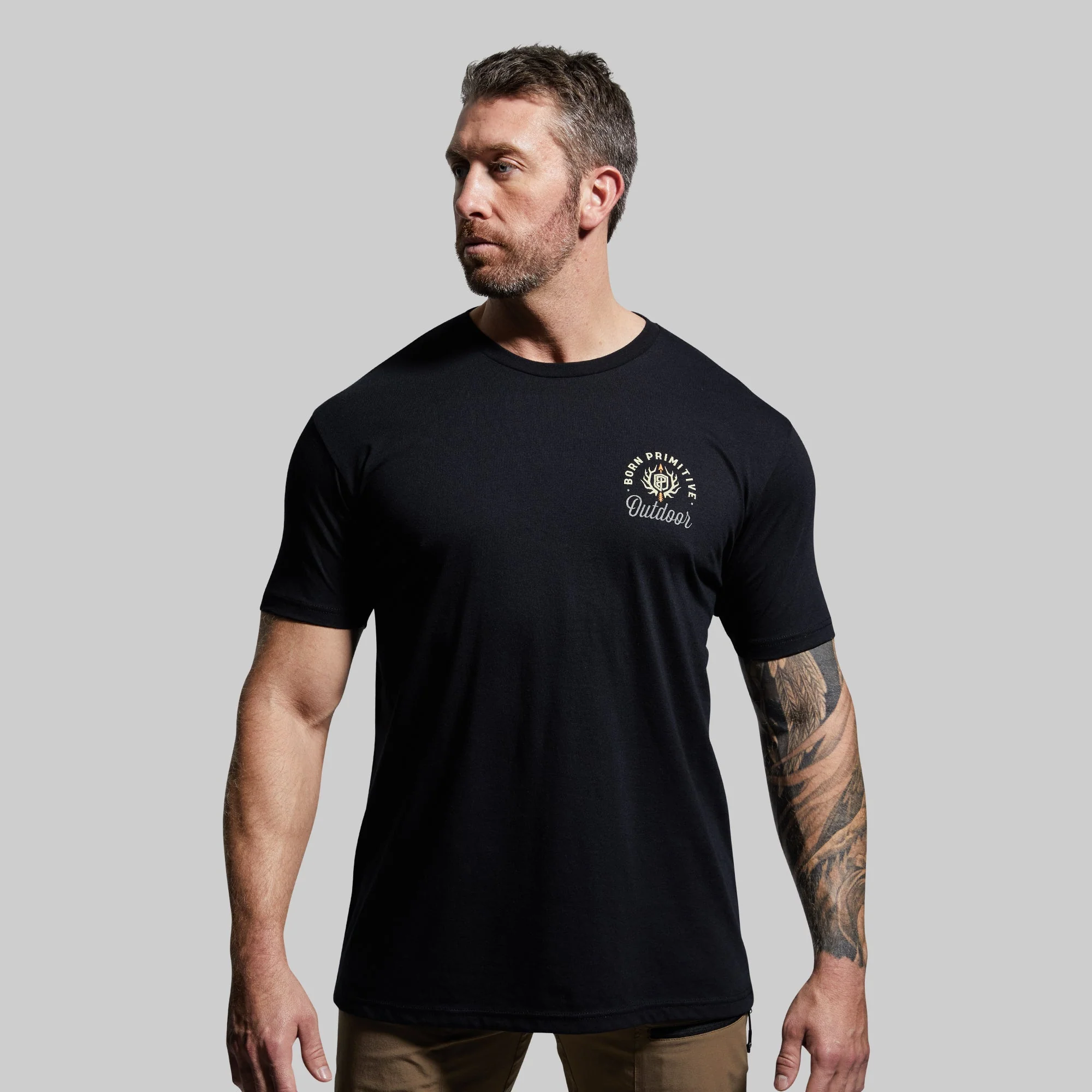 Outdoor Mule Deer Badge Tee (Black) - Image 2