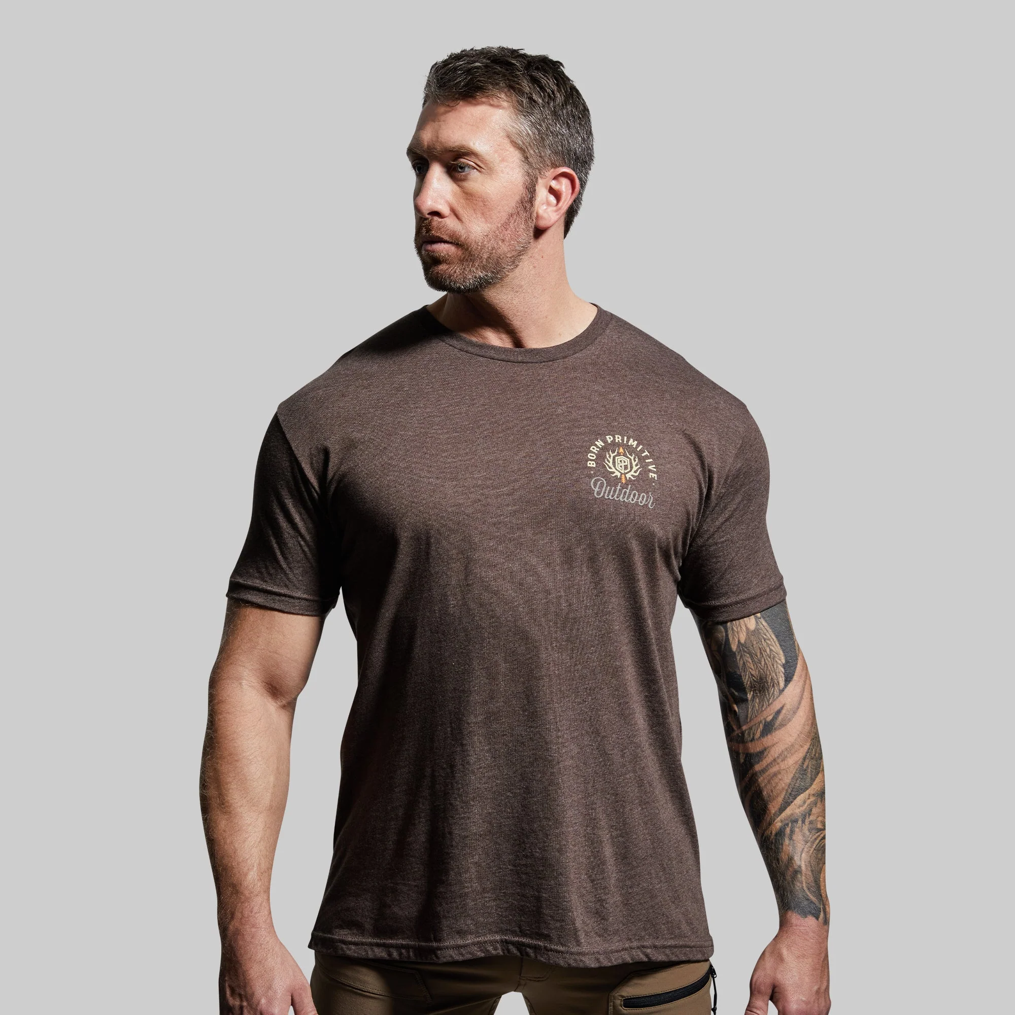 Outdoor Mule Deer Badge Tee (Chestnut) - Image 2