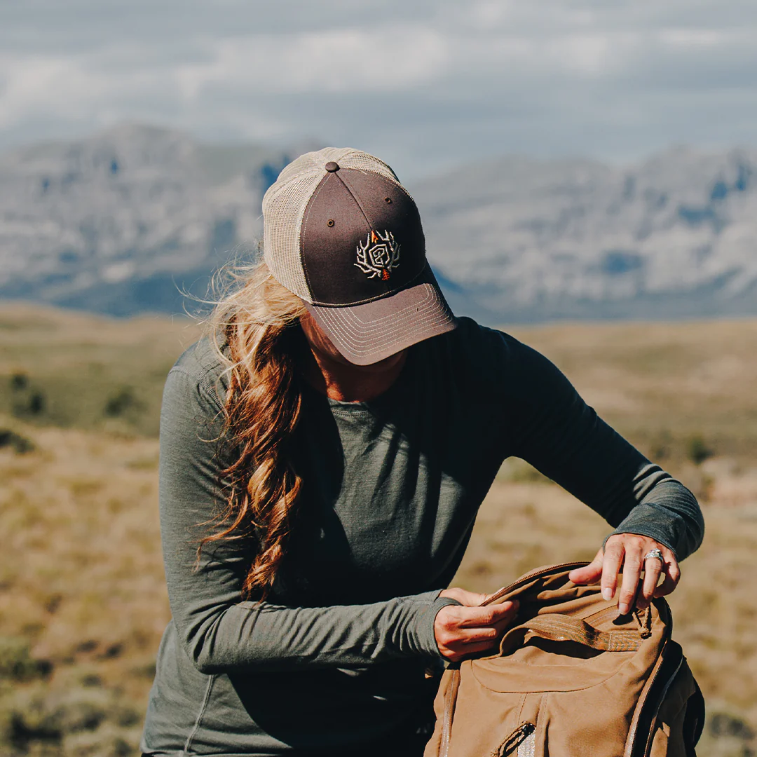 Outdoor Trucker Hat (Brown with Tan Mesh) - Image 3