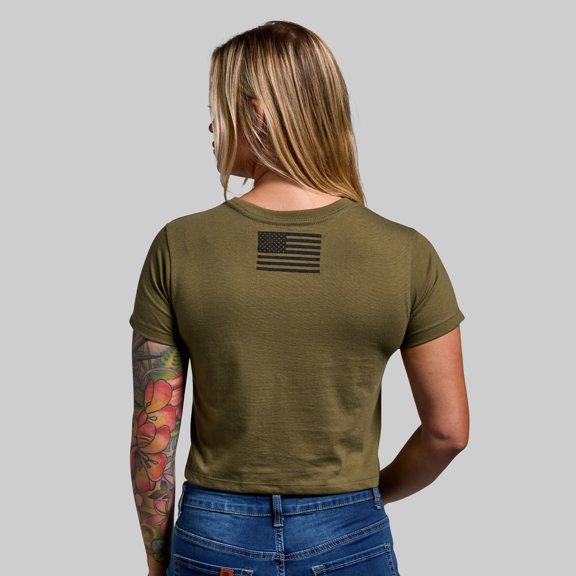 Property of Born Primitive Crop Tee (Tactical Green) - Image 2