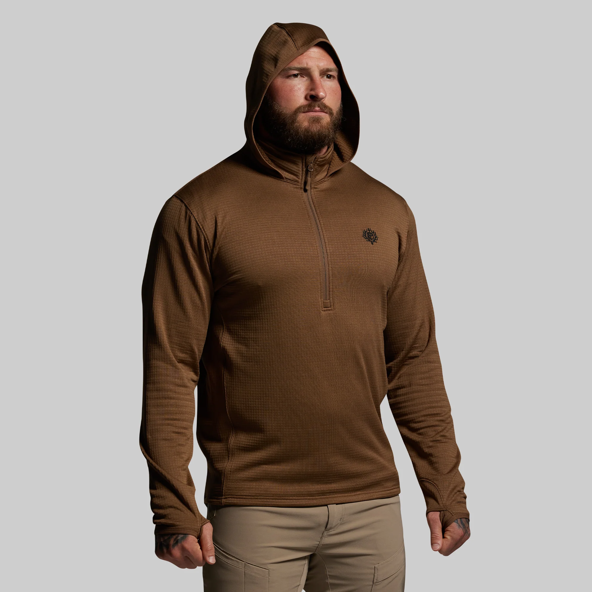 Quiver Half Zip Hoodie 2.0 (Coyote Brown) - Image 3