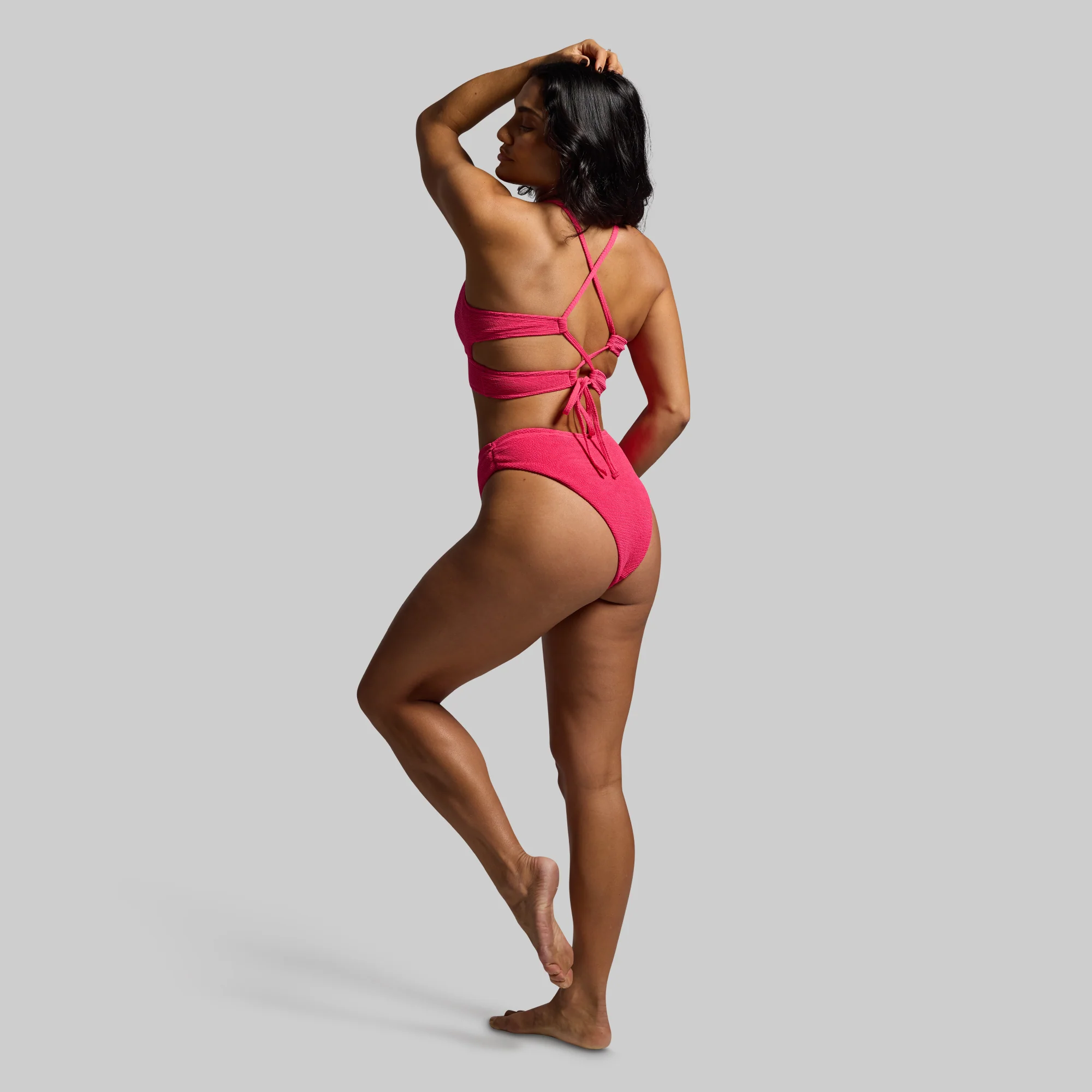 Sea Level Crinkle Bikini Top (Raspberry Sorbet) - Image 7