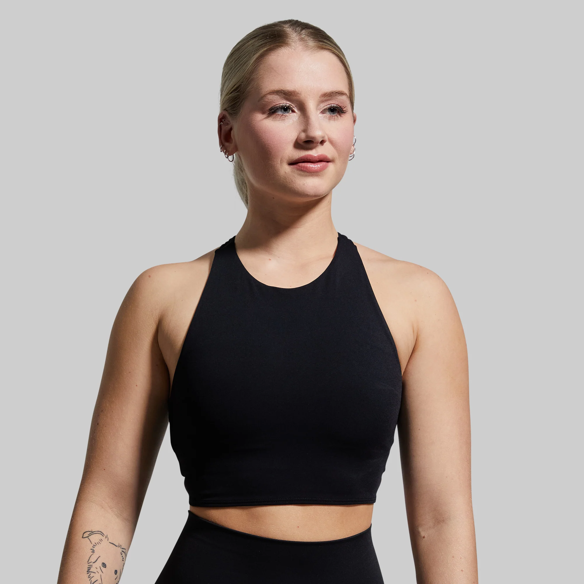 Synergy Cropped Sports Bra (Black) - Image 2