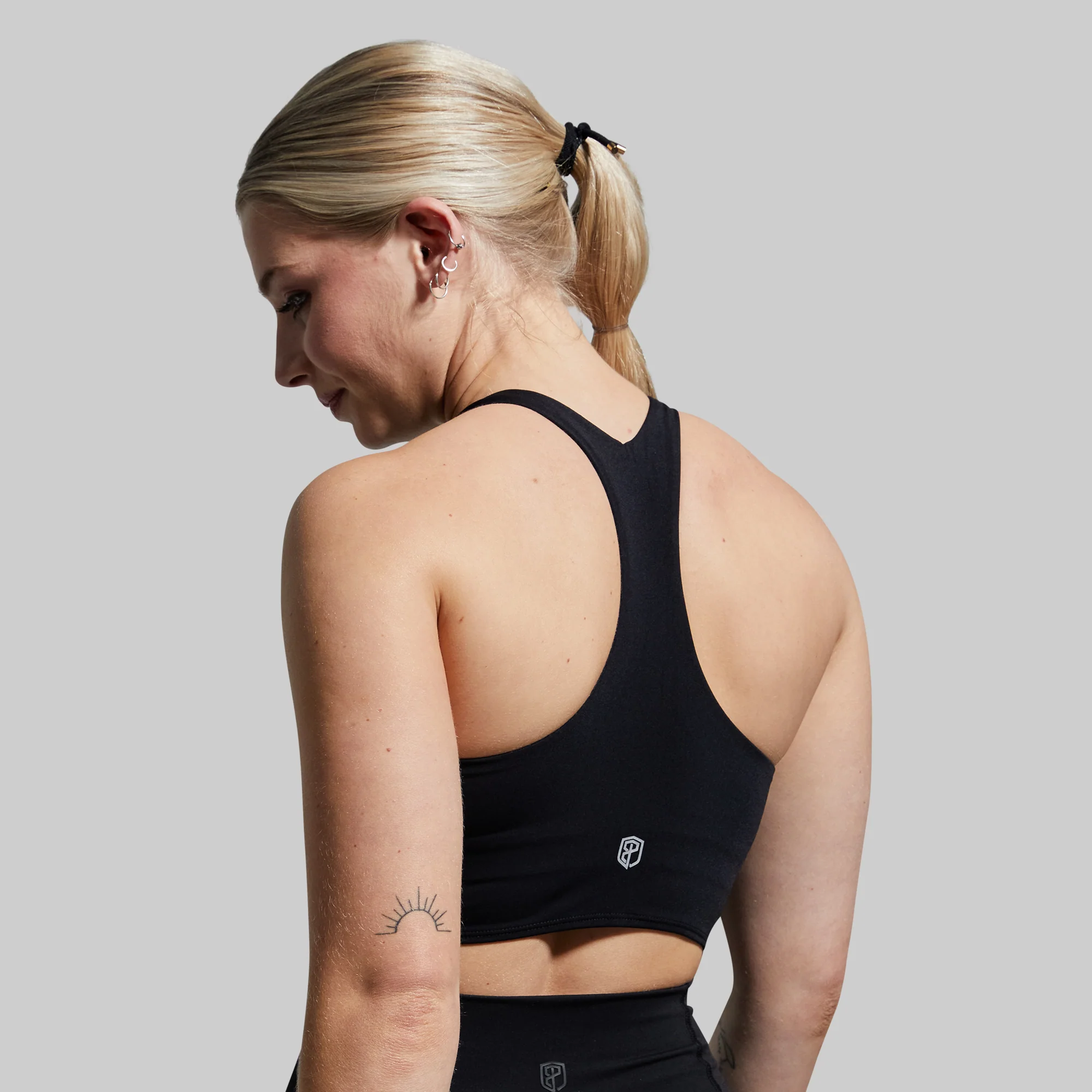 Synergy Cropped Sports Bra (Black) - Image 3