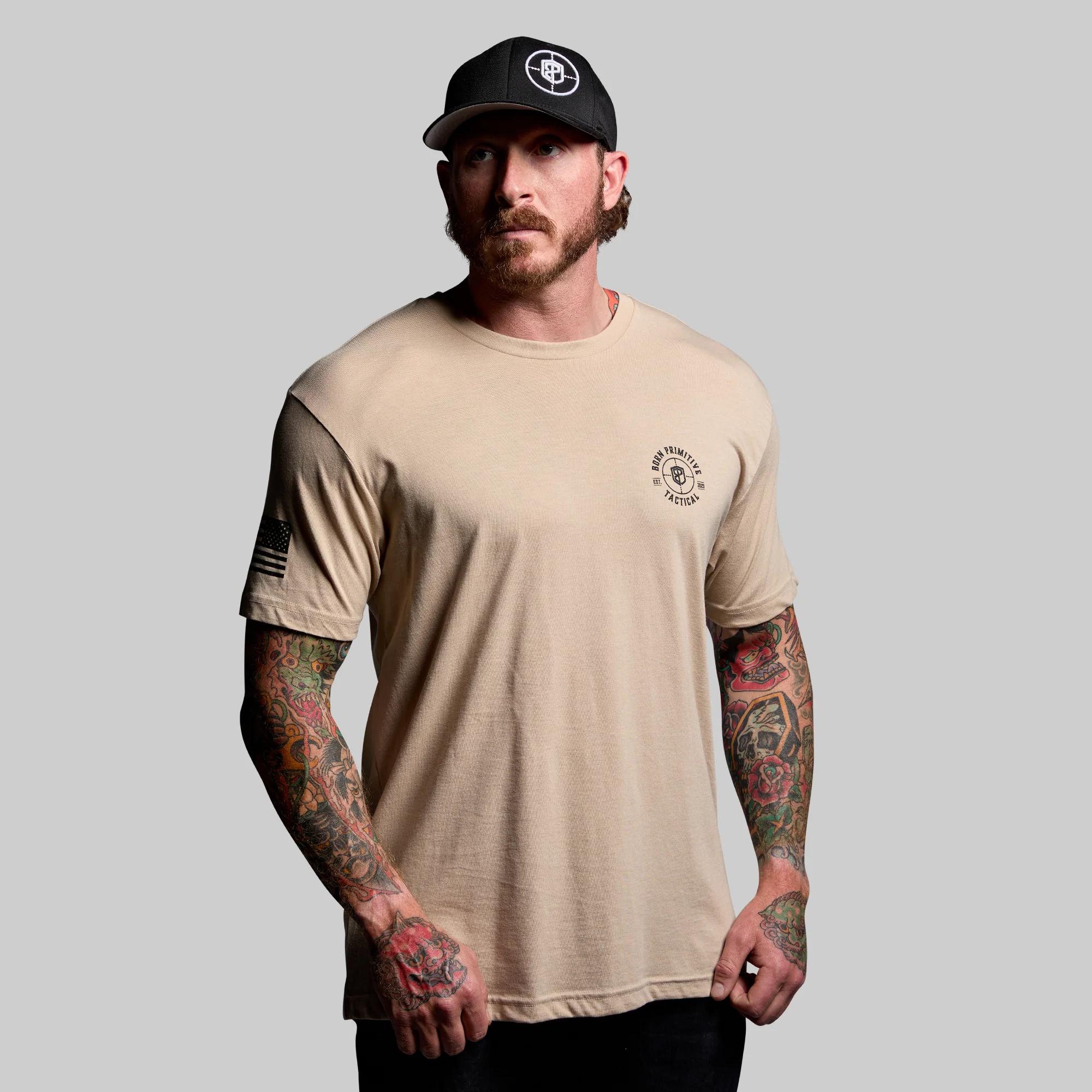 Tactical Skull Tee (Tan) - Image 3
