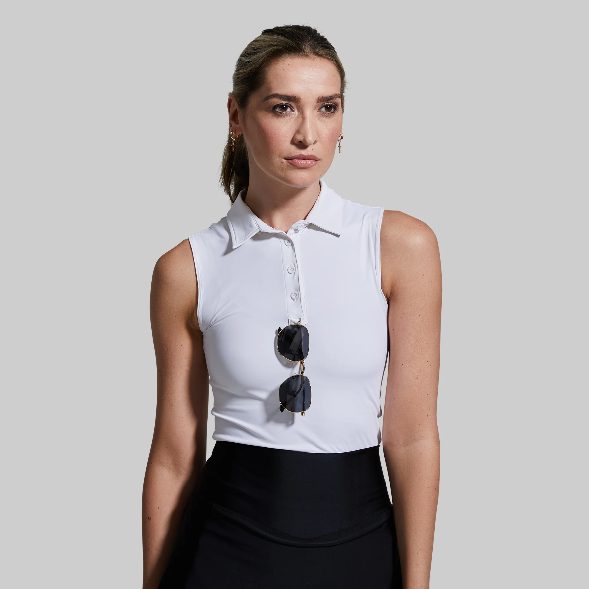 Victory Sleeveless Polo (White) - Image 4