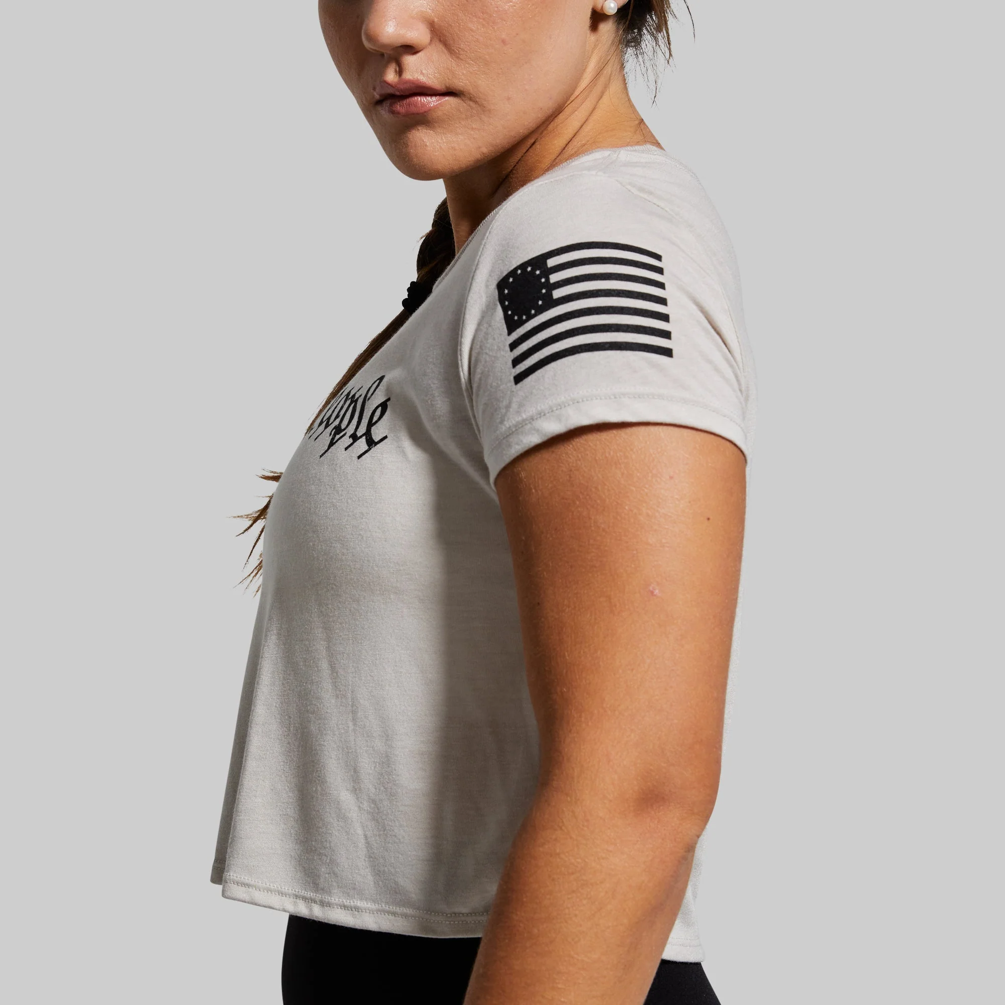 We The People Crop Tee (Tan) - Image 3