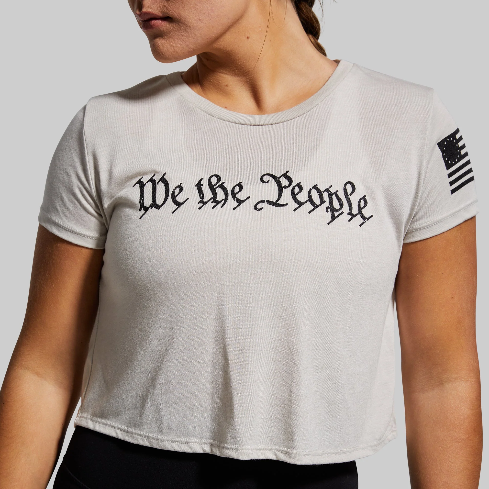 We The People Crop Tee (Tan) - Image 4