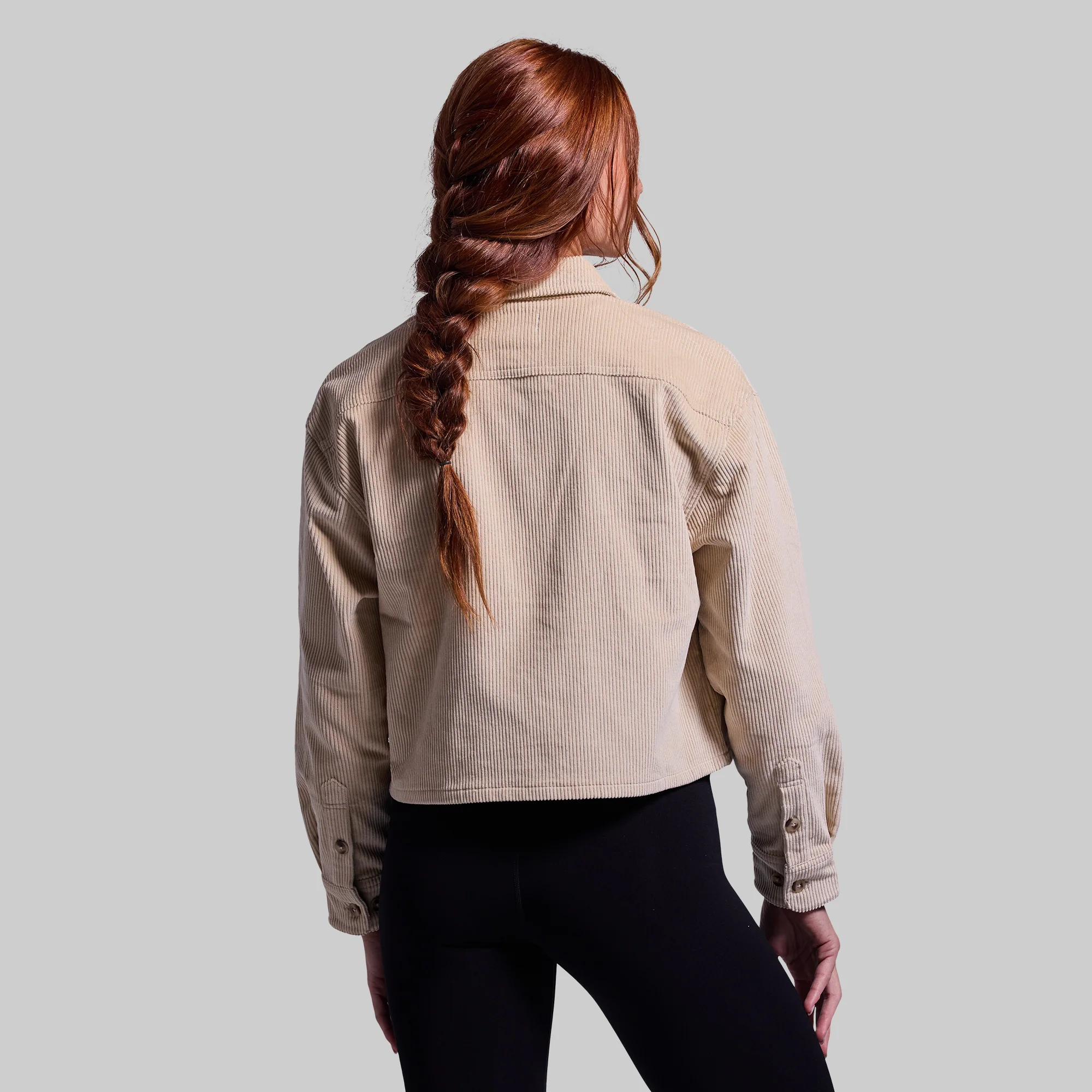 Women's Cropped Corduroy Shirt (Wheat) - Image 3
