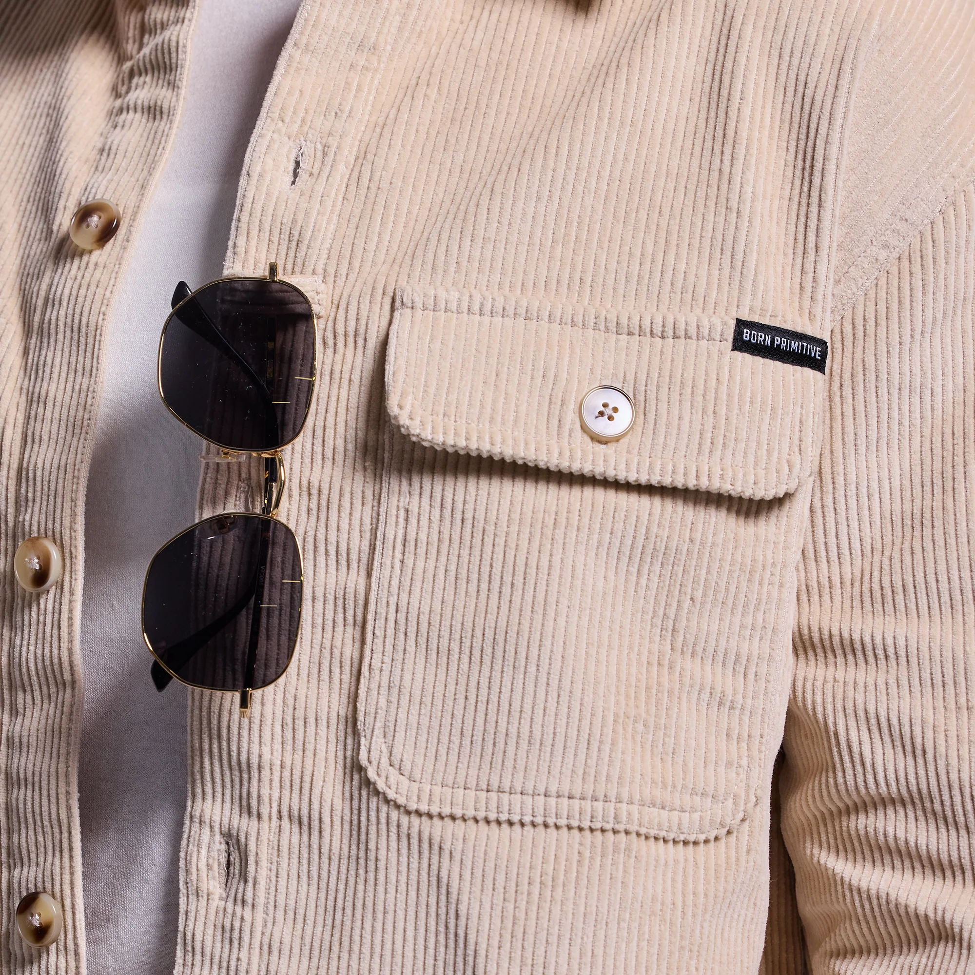 Women's Cropped Corduroy Shirt (Wheat) - Image 5