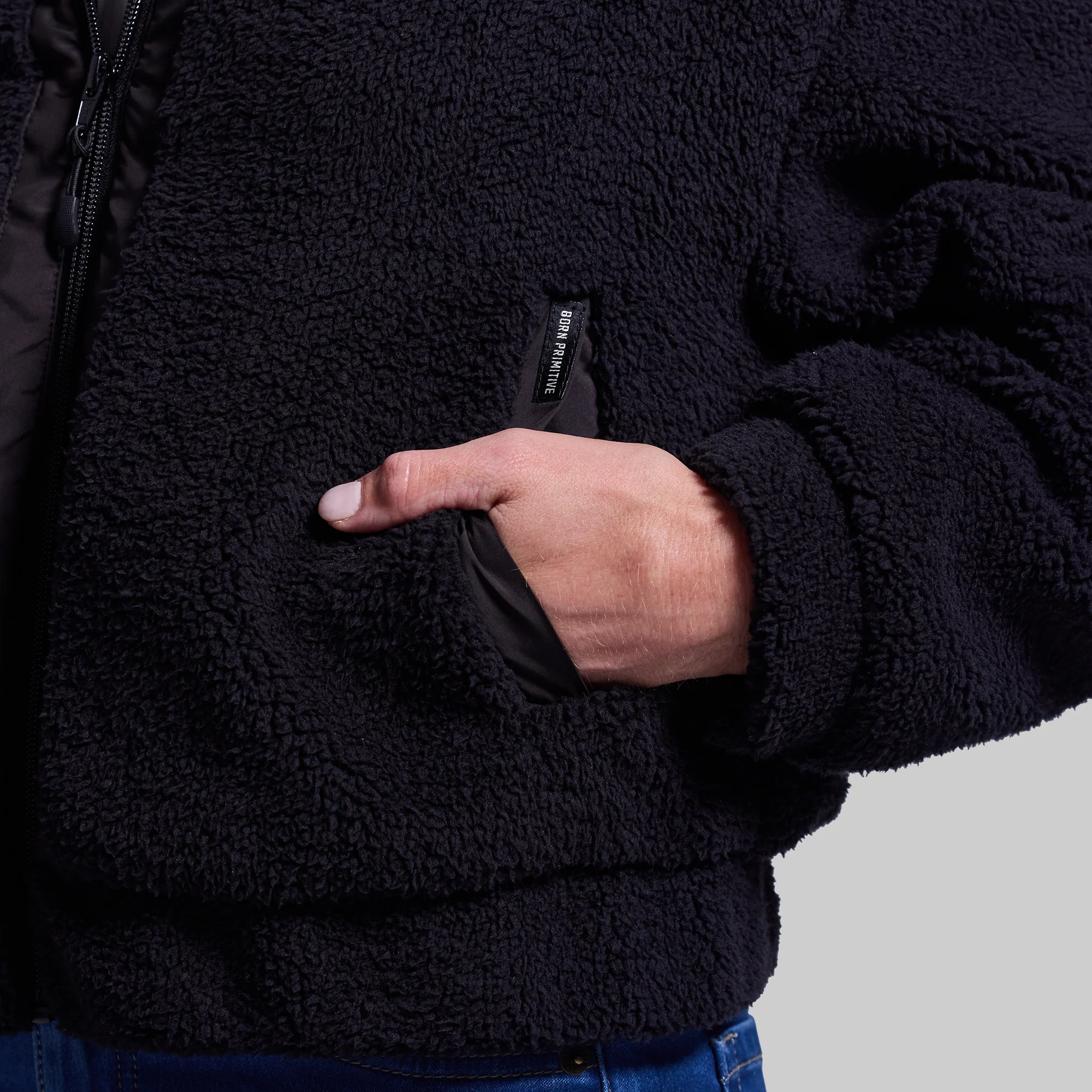 Women's Cropped Fleece Jacket (Black) - Image 5