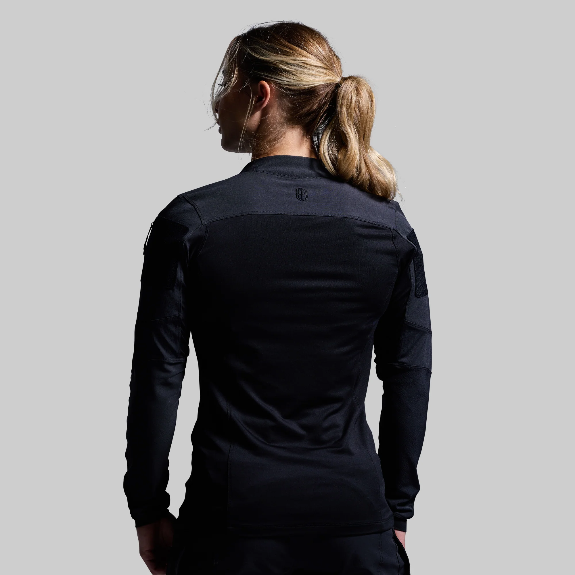 Women's Long Sleeve Op Top (Black) - Image 2