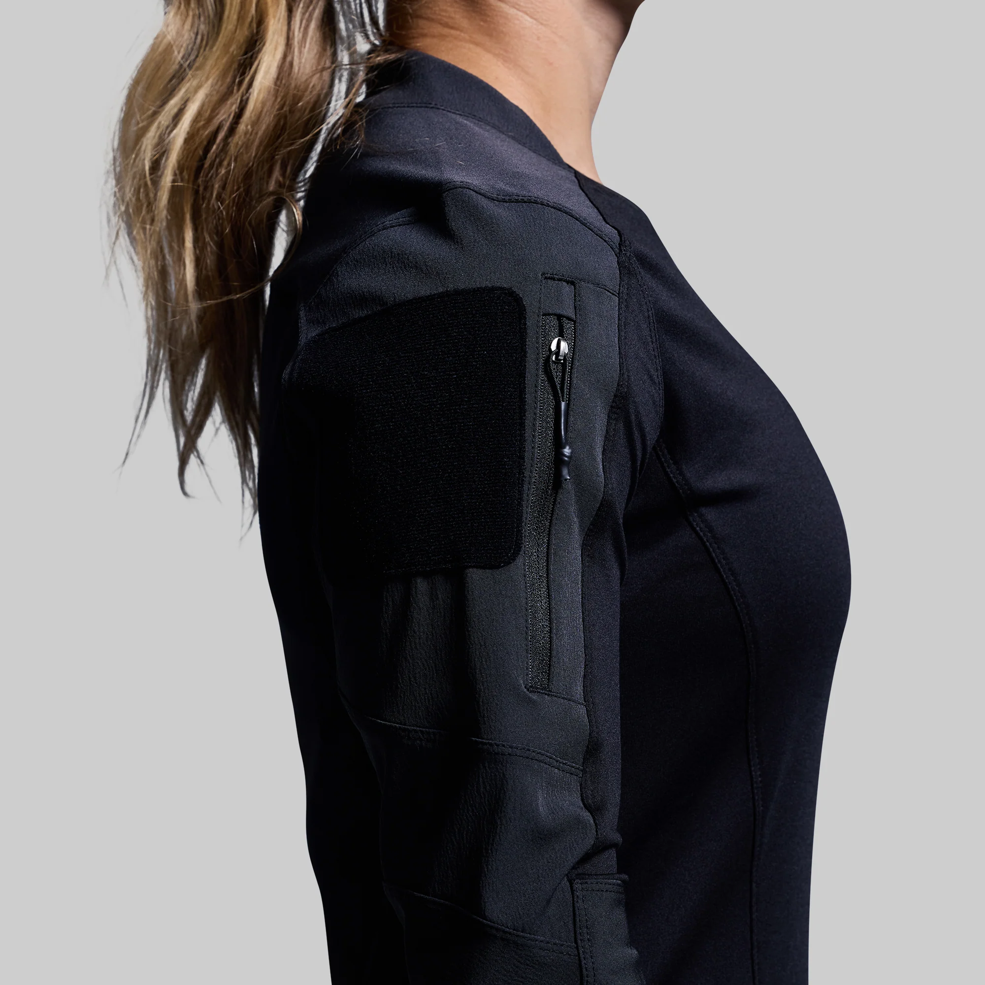 Women's Long Sleeve Op Top (Black) - Image 3