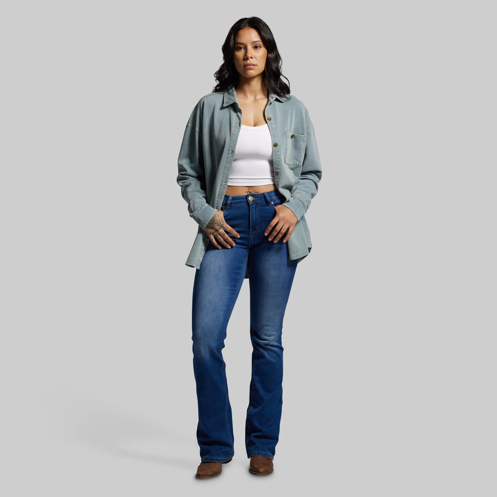 Women's Oversized Stretch Denim (Vintage Wash) - Image 6