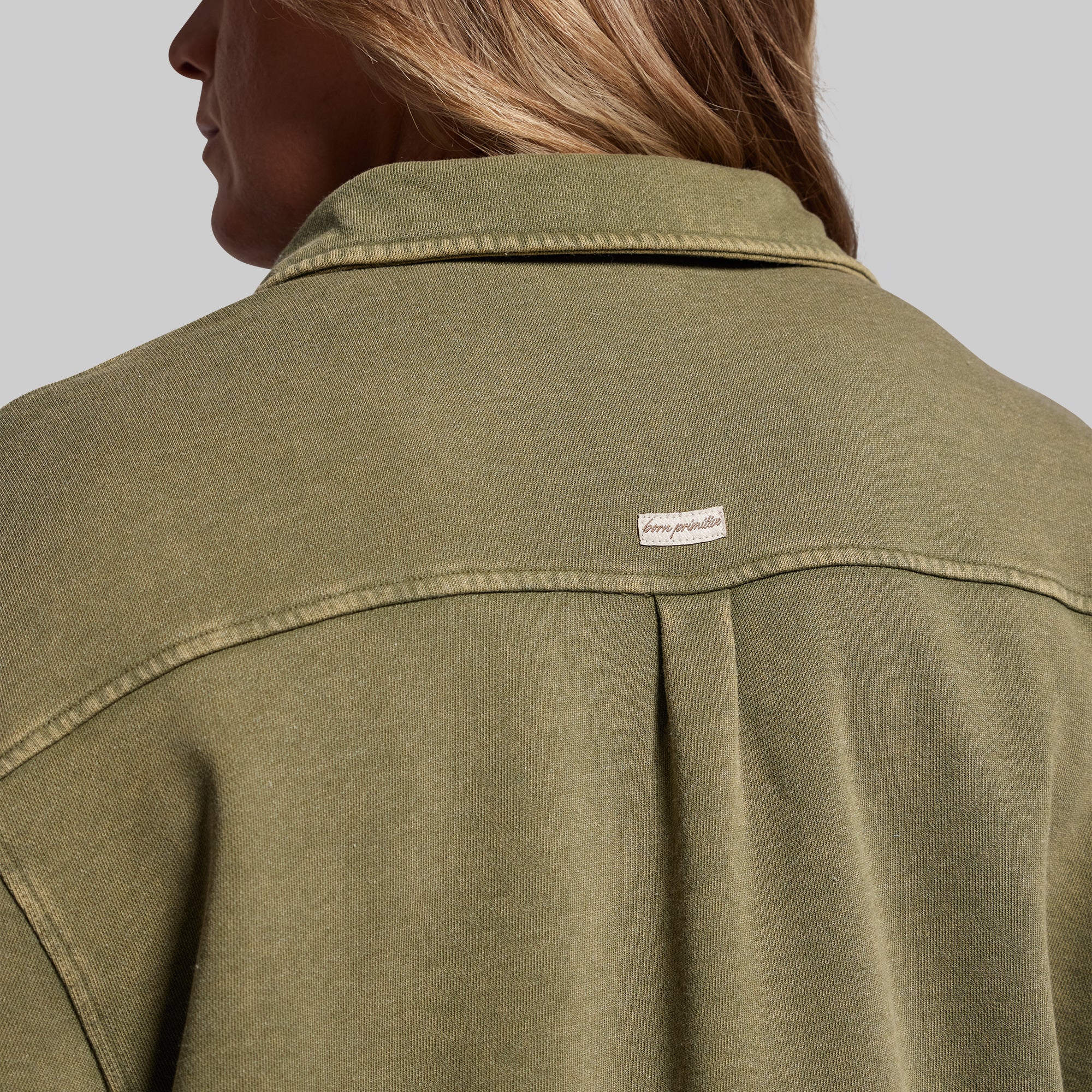 Women's Oversized Washed Button Up (Deep Green) - Image 4