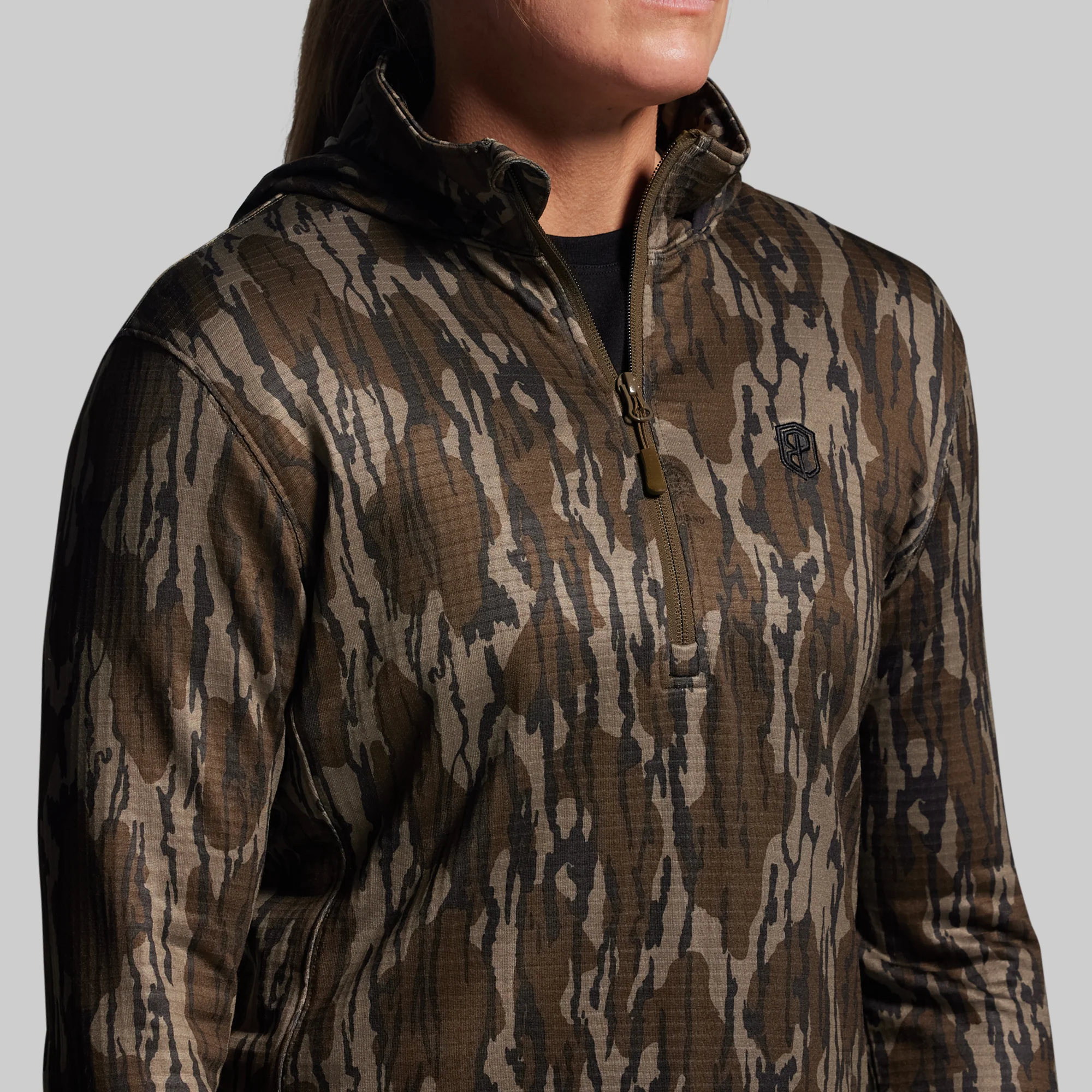 Women's Quiver Half Zip Hoodie 2.0 (Mossy Oak® Original Bottomland®) - Image 3