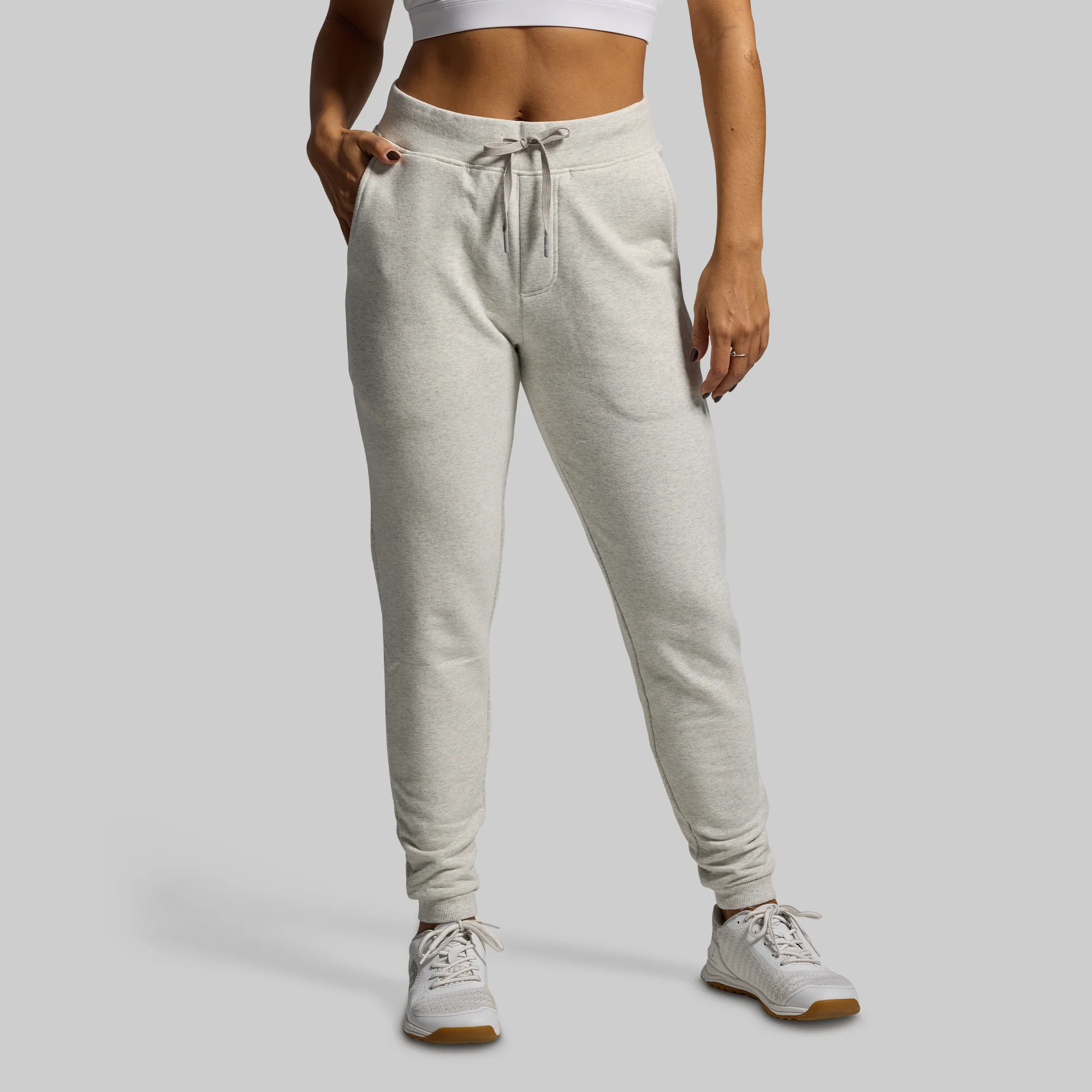 Women's Unmatched Jogger Set (Heather White) - Image 3