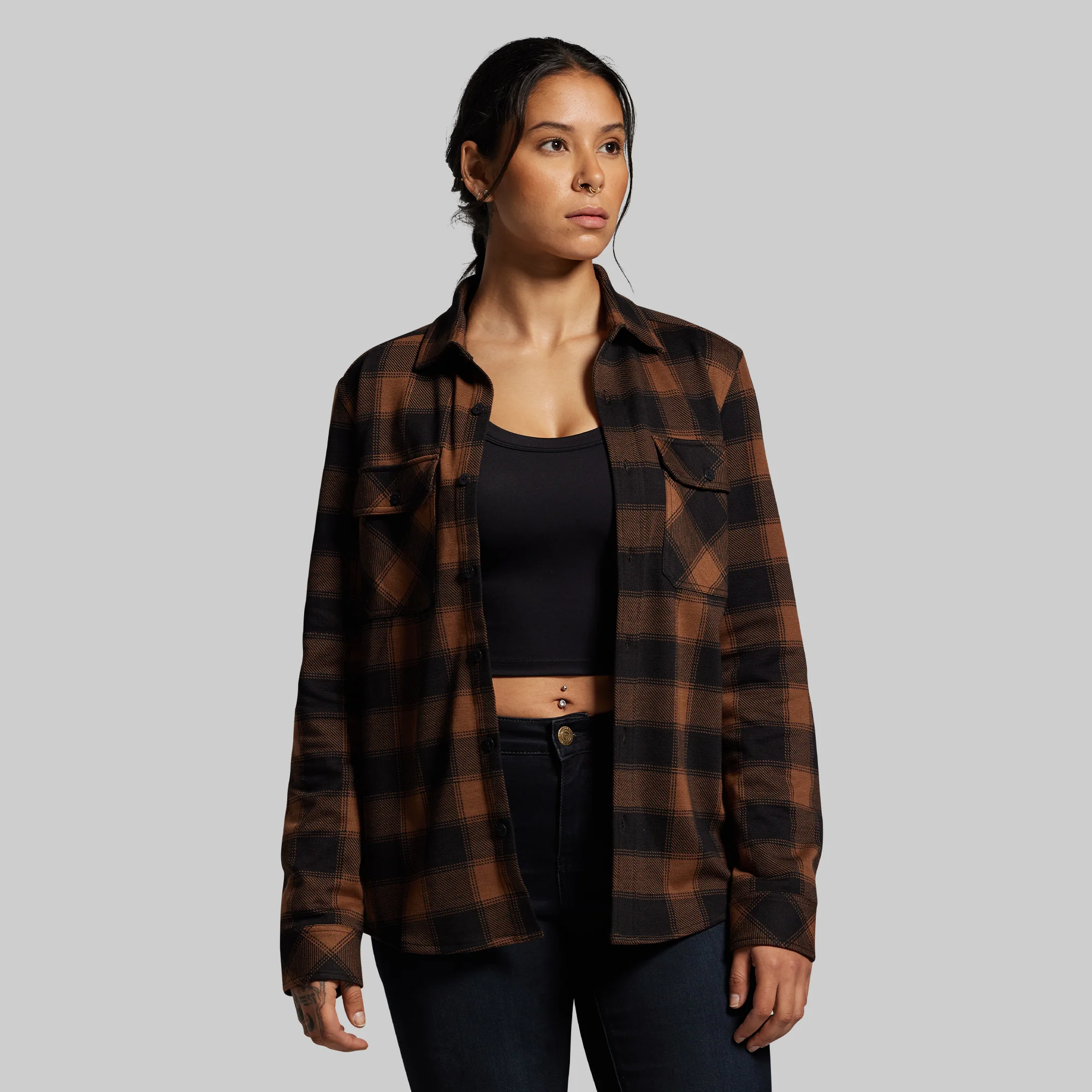 Woodsman Stretchy Flannel (Coyote Brown/Black) - Image 3
