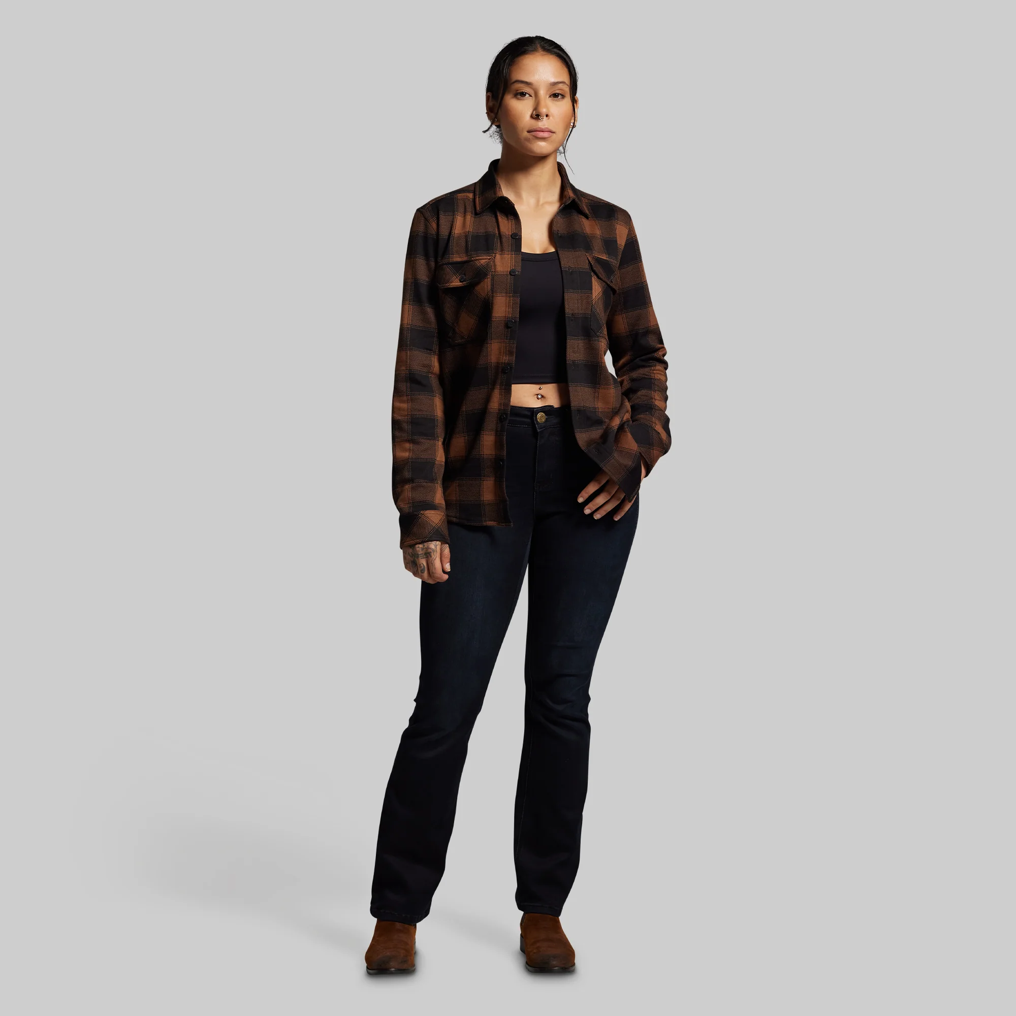 Woodsman Stretchy Flannel (Coyote Brown/Black) - Image 9