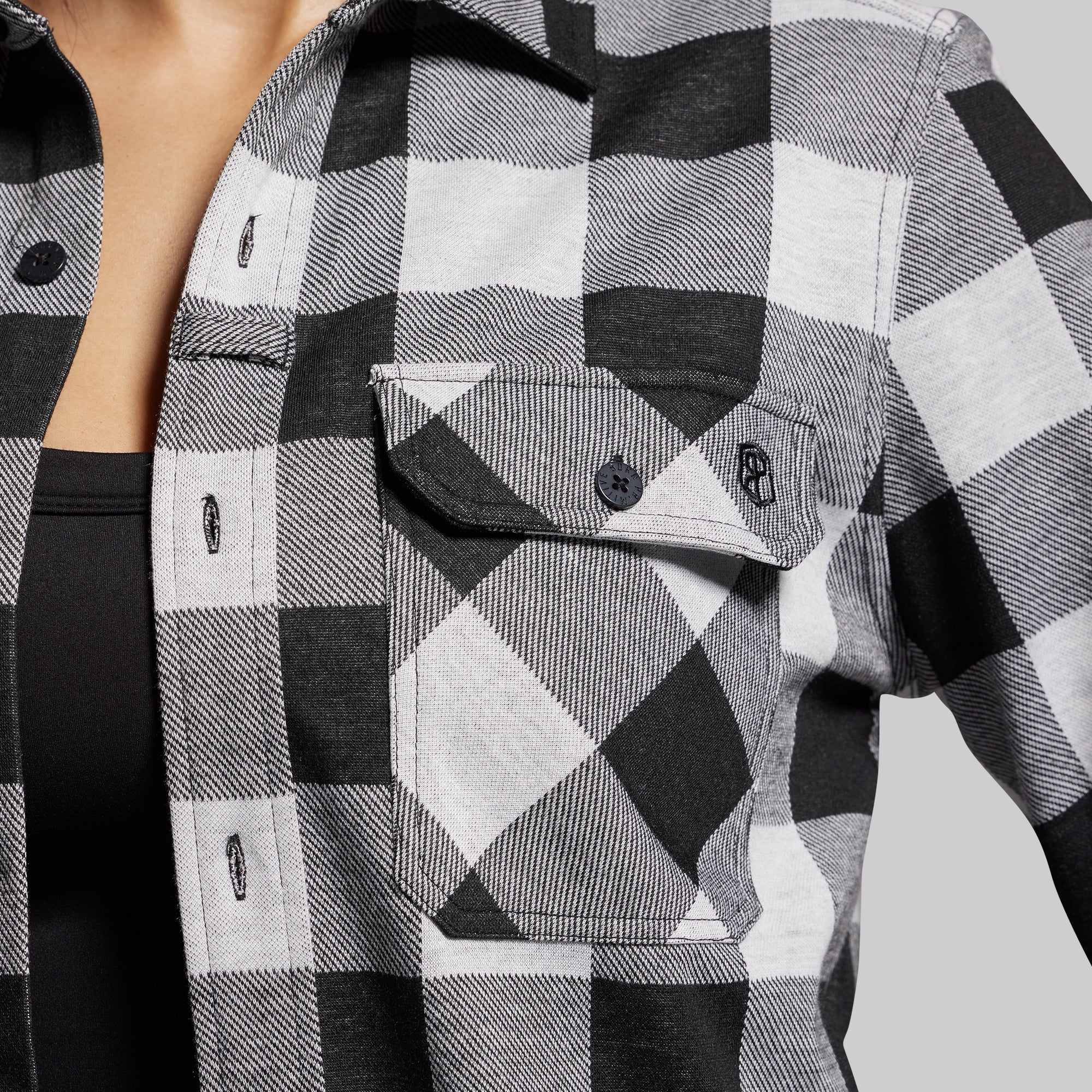 Woodsman Stretchy Flannel (White/Black) - Image 5