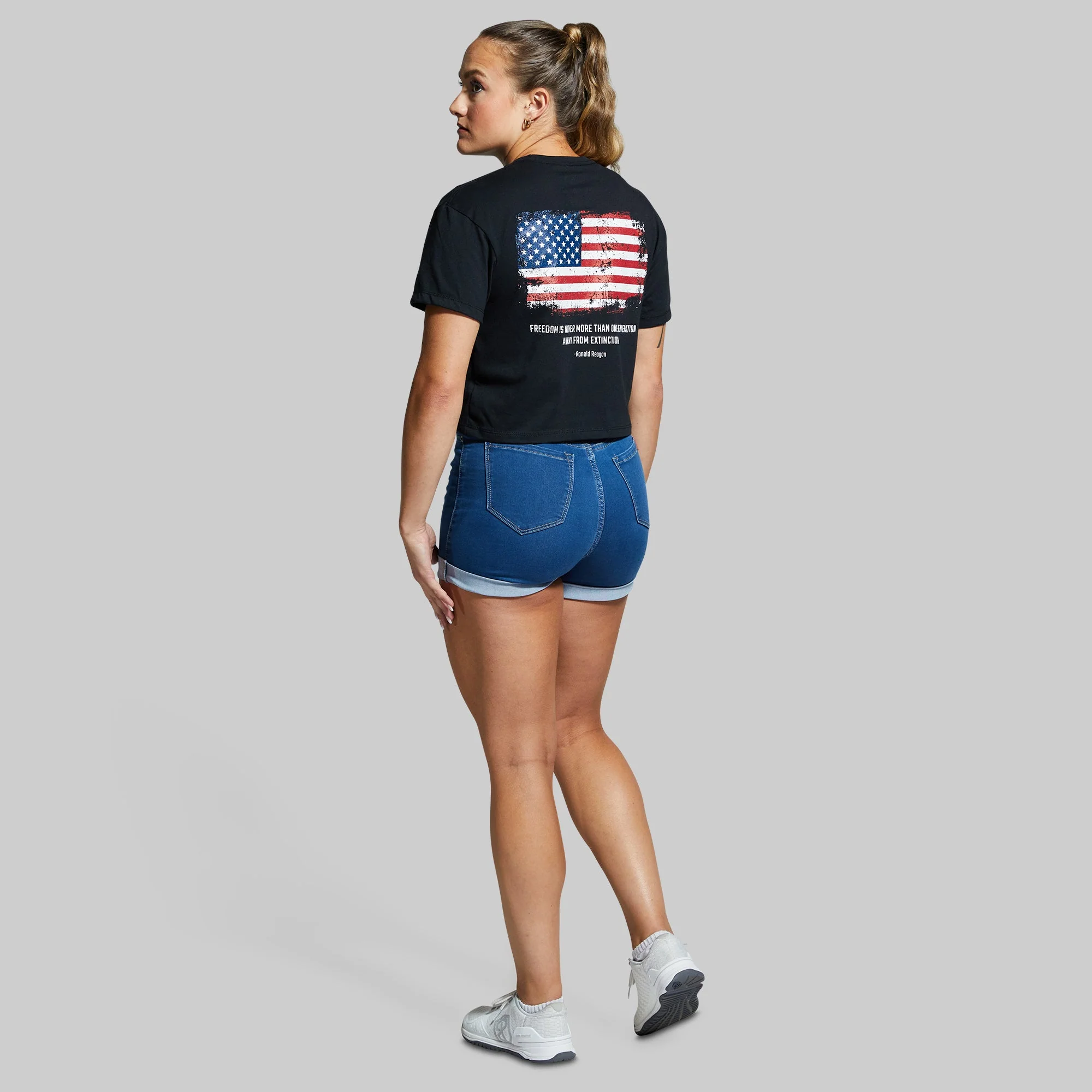 Worth Defending Crop Tee (Black) - Image 3