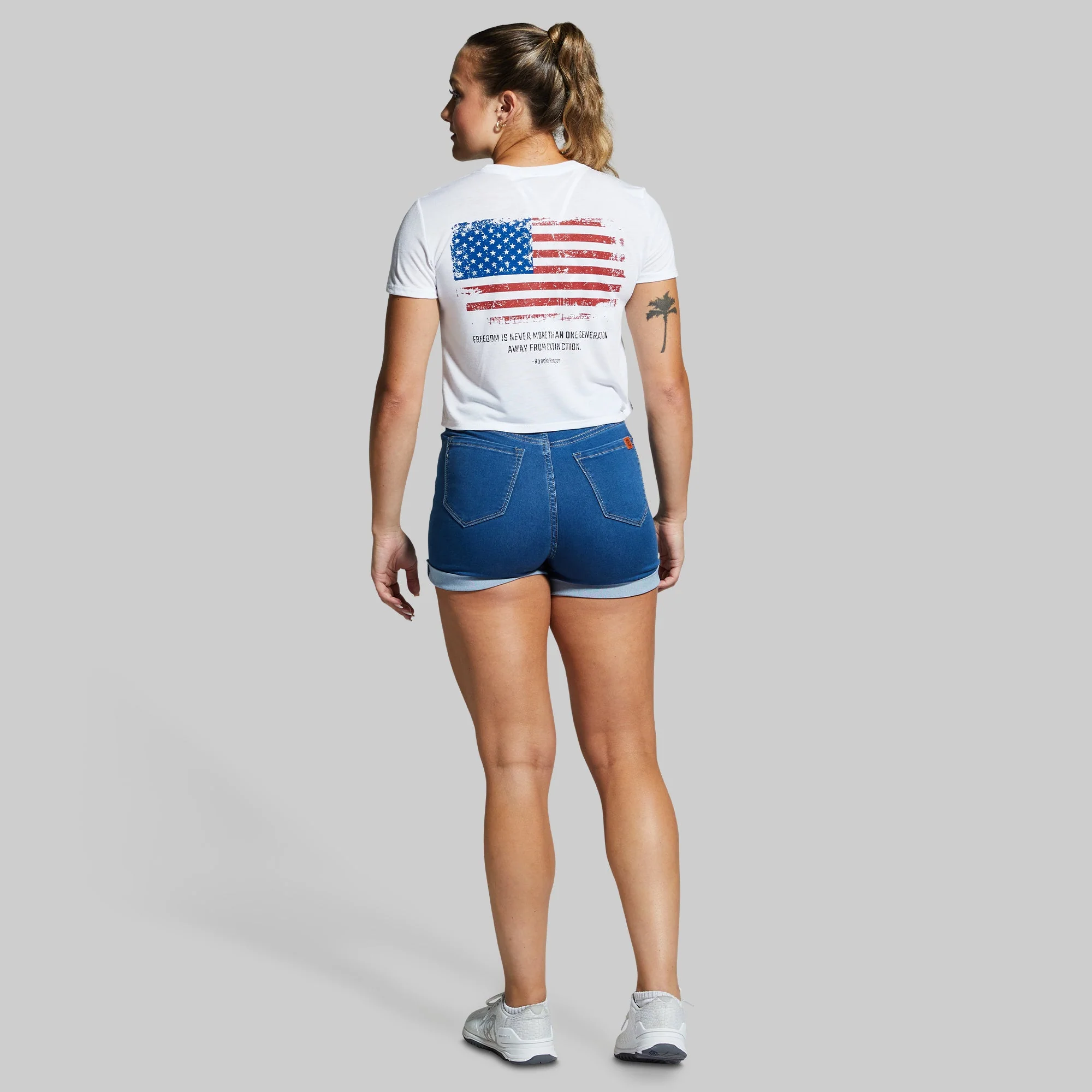 Worth Defending Crop Tee (White) - Image 4